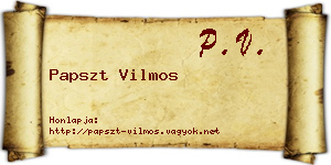 Papszt Vilmos névjegykártya