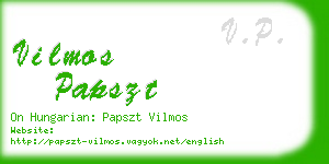 vilmos papszt business card